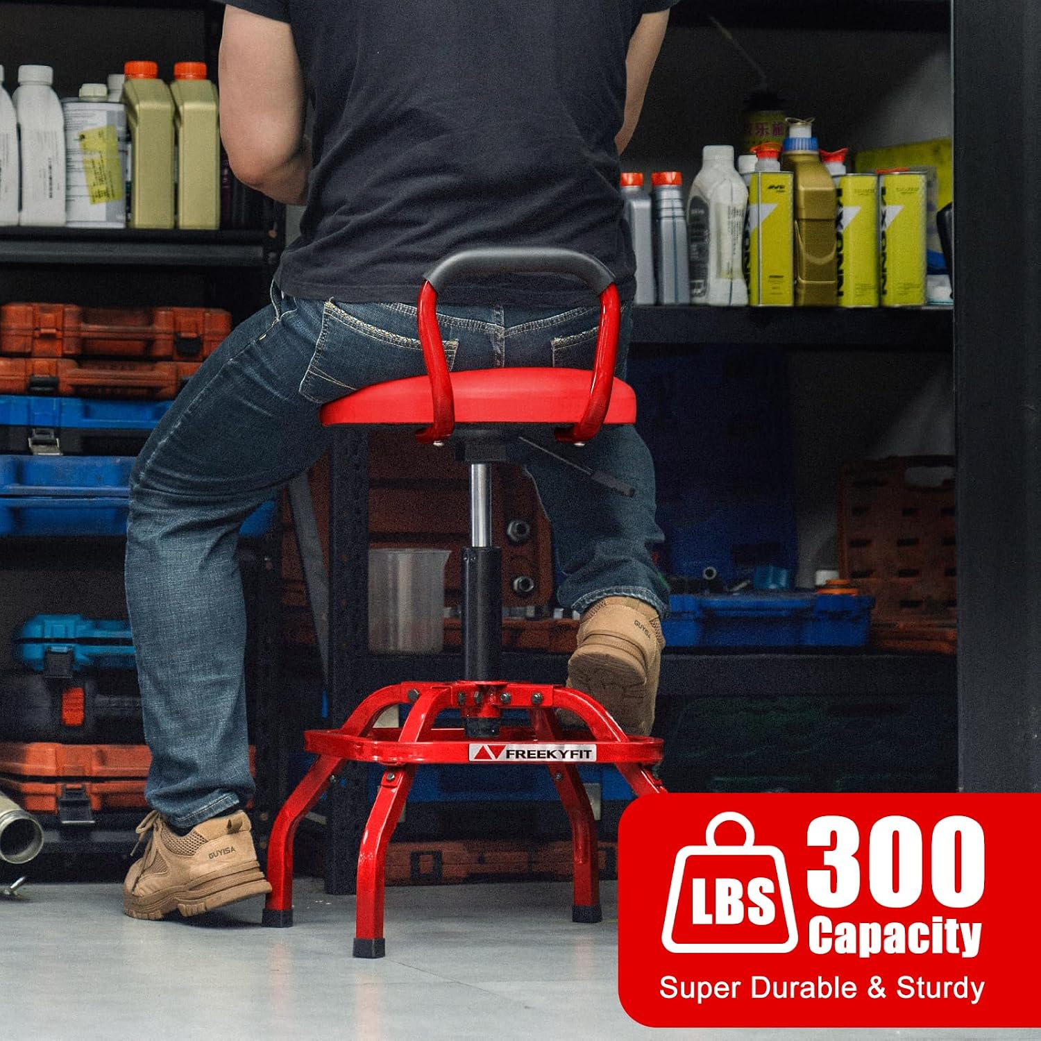 FreekyFit Rolling Shop Stool