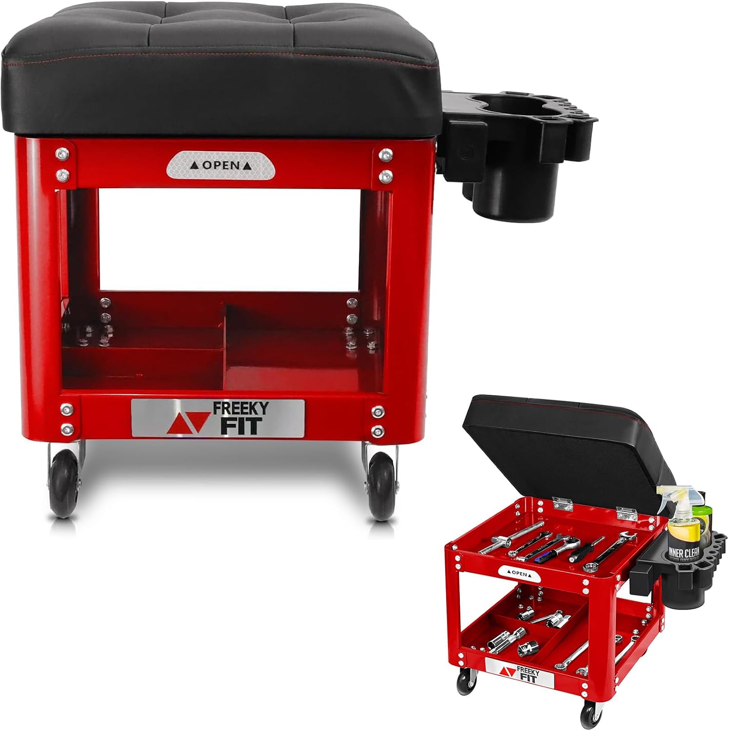 FreekyFit Shop Stool with Tool Tray